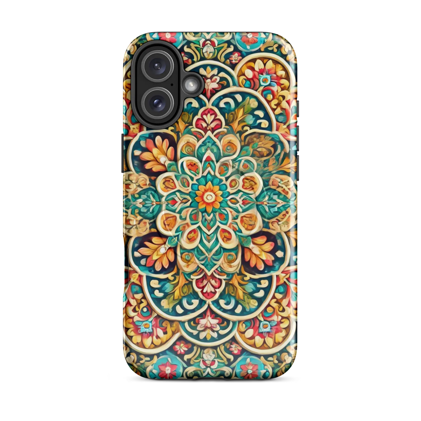 Colorful Arabesque MagSafe® iPhone case featuring artistic patterns and vibrant protective design