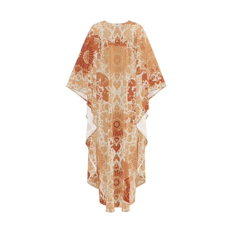 Luxury ethnic kaftan dress with cultural pattern