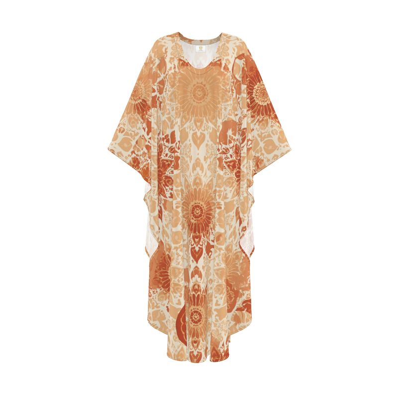 Luxury ethnic kaftan dress with cultural pattern