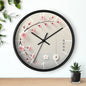 Japanese wall clock with minimalist cherry blossom design, featuring pink sakura flowers on a soft white background in a circular layout